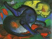 Two Cats, Blue and Yellow